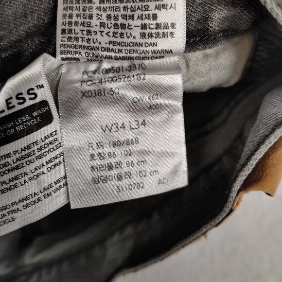 Levi 501 Jeans Men 34 x 34  Charcoal Gray Button Fly Red Tab - Picture 7 of 11